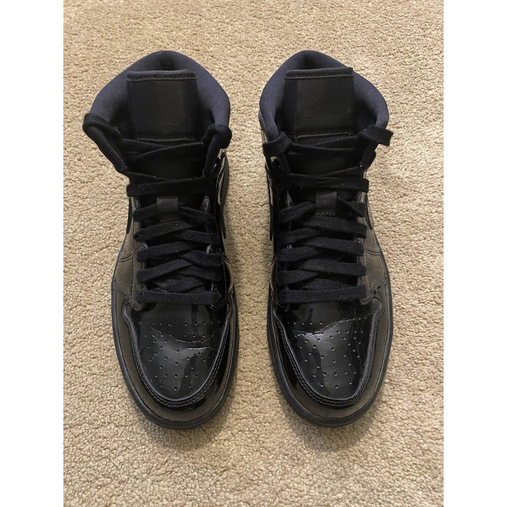 Nike Air Jordan 1 Mid SE Triple Black Patent Women’s Size 8
